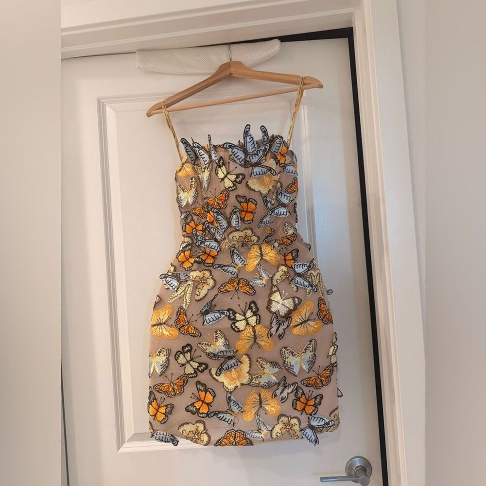 NWOT BRONX AND BANCO Bella Butterfly Maraya Multi Strapless Mini Dress - Picture 5 of 16